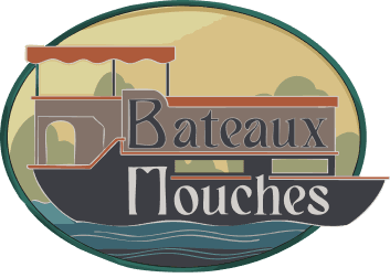 Bateaux Mouches logo featuring a sightseeing boat on water