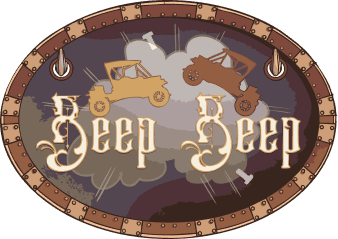 Beep Beep ride logo showing cartoon cars and playful design.