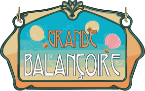 Colorful Grand Balançoire carousel swing ride at indoor theme park